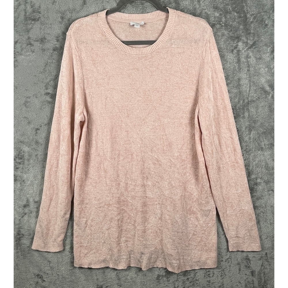 J. Jill Boucle Knit Sweater Womens Large Soft Pink Softcore Ballet Cozy Relaxed